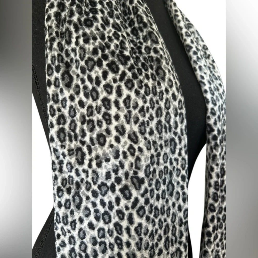 Y2K Millennial Diva Casual Cozy Leopard Print Soft Fringe Animal Print Scarf OS